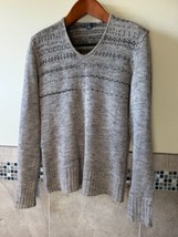 JOHN VARVATOS Silk Blend Beige Brown Sweater SZ S - £77.09 GBP