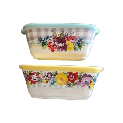 Two (2) Pioneer Woman ~ Ceramic Mini Loaf Pans ~ Vintage Inspired Floral... - $35.00