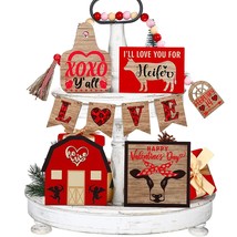 10 Pieces Valentine&#39;S Day Gnome Tiered Tray Decor (Tray Not Included), V... - £42.35 GBP