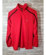 MEN Medium VÖLKL PERFORMANCE 1/4 ZIP Top Long Sleeve Red Black Logo Pull... - $1,199.29 MXN
