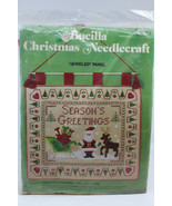 Bucilla 3397 Jeweled Panel Christmas Needlecraft Kit Seasons Greetings - £15.36 GBP