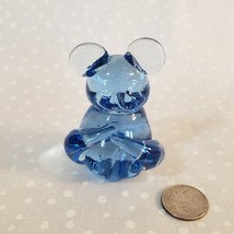 Vintage Art Glass Blue 3&quot; Mouse Teddy Bear Koala Bear Figurine Paperweight EUC - £10.93 GBP