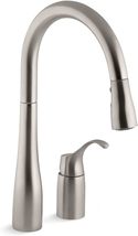 Kohler 647-VS Simplice Kitchen Faucet with Pull-Down Sprayer - Vibrant Stainless - £156.75 GBP