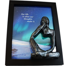 Thinker motivational art, wall art, office decor, northern lights, 5x7 frame  - £12.78 GBP