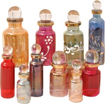 Set Of 10 Decorative Small Vials, Each 2&quot; High (5Cm), Assorted, Or Potion. - £31.24 GBP