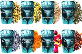 Tea Sampler, 8 Flower Herbal Teas, Decaffeinated Tea, Loose Leaf Tea - £26.45 GBP