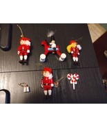 Wooden Christmas Tree ornaments Hand Painted  Germany Lot of 7 pieces  - €19,55 EUR