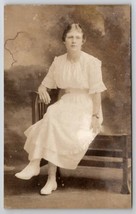RPPC Pretty Young Lady With Glasses Studio Photo Postcard P21 - £5.44 GBP