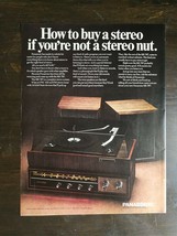 Vintage 1969 Panasonic Stereo Record Player Full Page Original Color Ad - $6.64