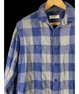 Express Flannel Shirt Size Medium Mens Blue Gray Plaid Check Button Down... - $416.98 MXN