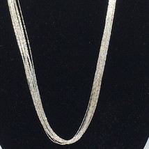 925 Sterling Silver Karizia Multi Chain Necklace 35” Long Elegant Thin Design - £68.73 GBP