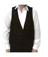Mens Black Tuxedo Vest with 5 Buttons &amp; Satin Back - £13.28 GBP
