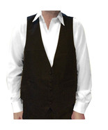 Mens Black Tuxedo Vest with 5 Buttons &amp; Satin Back - $23.38 CAD