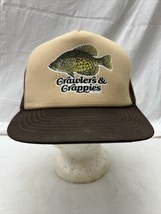 trucker hat baseball Cap Vintage Mesh SnapBack Crawlers &amp; Crappies Fishing Hat - £29.89 GBP