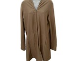 EILEEN FISHER Front Zip BROWN Viscose Tunic Ponte Stretch 2 Pocket size S - $28.67