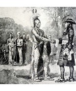 William Penn And Native Americans 1899 Victorian American History Epheme... - $27.22 CAD