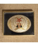Vintage Shriner Shrine Mason Masonic Freemason Belt Buckle USA 2.5&quot; X 3.5&quot; - $640.71 MXN