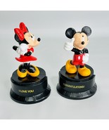 Vintage Disney Mickey &amp; Minnie  Mouse &quot;I Love You&quot; “Congratulations” Fig... - £7.77 GBP