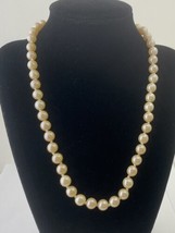 Vintage Faux Champagne Pearl Necklace 18&quot;, 8mm - £6.82 GBP