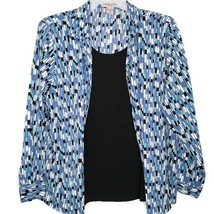 Notations Size 2X Womens Blouse 1 Piece Twin Set Long Sleeve Collared Blue - £11.13 GBP