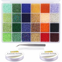 14400Pcs Glass Seed Beads Small Craft Beads For Diy Bracelet Necklaces Crafting  - £15.84 GBP