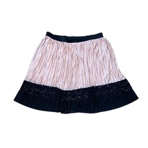 Lane Bryant Blush Pink Plisse Pleated Black Lace Knee Length Pull-On Ski... - $23.08