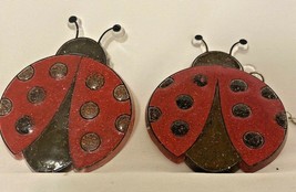 Refrigerator Magnet &amp; Key Chain Handbag Ladybugs Resin Acrylic Hand Crafted Red - £7.90 GBP