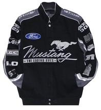 Mustang Racing Embroidered Cotton Jacket JH Design Black New - £125.68 GBP