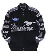 Mustang Racing Embroidered Cotton Jacket JH Design Black New - £125.85 GBP