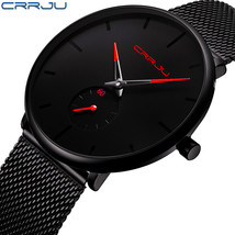  Stainless Steel Band Watch Ultra Thin Wrist Watches for Men Fashion - £15.17 GBP