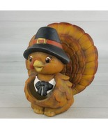 Vintage 6&quot; Pilgrim Turkey Ceramic Napkin Holder Thanksgiving Decor Hand ... - $29.09