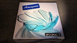 1996  Ocean blue glass scallopped serving bowl Amazone by Arcoroc New In... - $54.44