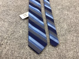 SHAQUILLE O’NEAL Neck Tie Mens XLG Designer 62 in. Blue Gray Diagonal St... - £11.04 GBP
