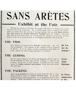 Sans Aretes Cod Fish 1894 Advertisement Victorian World&#39;s Food Fair ADBN1qq - $369.57 MXN