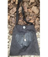 String handbag_Black Suit fabric with leather heart - $6.50