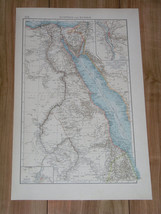 1899 Original Antique Map Of Egypt / Sudan / Sinai Nubia Cairo Nile Africa - £18.55 GBP