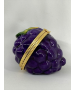 Vintage Takahashi Grapes Hinged Porcelain Trinket Jewelry Box Made in Japan - €48,58 EUR