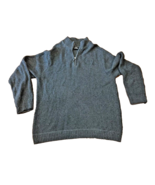 Harley Davidson Mens Cable Knit Heavyweight Gray Motorcycle Sweater 1/4 ... - $31.97