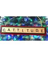 Cattitude Christmas Ornament Scrabble Tiles Cat Pet Fluffy - $10.99