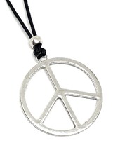 CND Necklace Large Pendant Peace Ban The Bomb Beaded Corded Statement Jewellery - £3.76 GBP