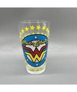 Wonder Women 16oz Glass Cup 1980&#39;s Logo Classic Comic Star Burst NWT - $379.75 MXN