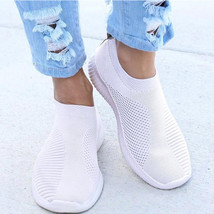 new women&#39;s smooth white shoes women&#39;s lightweight breathable white sneakers sum - £20.80 GBP