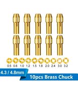 10 Pcs Mini Drill Collet Chuck Dremel Rotary Tool Electric Grinder Brass... - $120.30 MXN