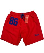 Tauwell Swim Trunks Mens S Red Blue Embroidered Quick Dry Unlined Shorts... - $41.93 CAD