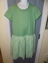 HANNA ANDERSSON Glitter Tulle Green Dress Short Sleeve Dress Size 140 Gi... - $23.36
