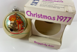 Vintage Schmid 1977 RAGGEDY ANN Christmas Glass Ornament w/ Original Box - £10.16 GBP