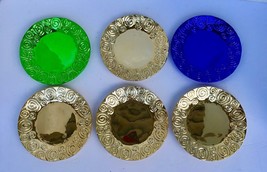 Mardi Gras Wall Plates / Candle Holder Purple Green Gold Lot of 6 - £33.66 GBP