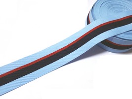 1-3/16&quot; /3cm wide -5-20 yds Blue Red Black Stripes Grosgrain Ribbon TapeGR11 - £5.58 GBP+