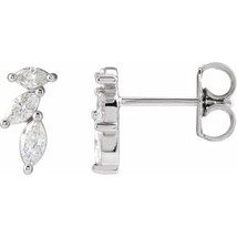 14K White Gold 1/3 CTW Natural Diamond Nature-Inspired Earrings - £436.36 GBP