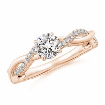 ANGARA Diamond Twist Shank Engagement Ring in 14K Gold (Grade-IJI1I2, 0.74 Ctw) - £1,187.50 GBP